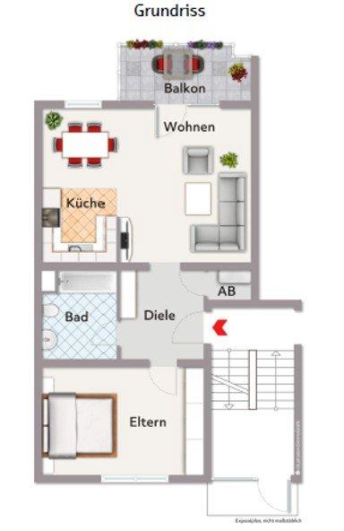 Erdgeschoßwohnung Bad Kreuznach Bad Münster am Stein-Ebernburg - 2 Zimmer, 64 m&sup2;, 700&euro; | Angebot:26629745