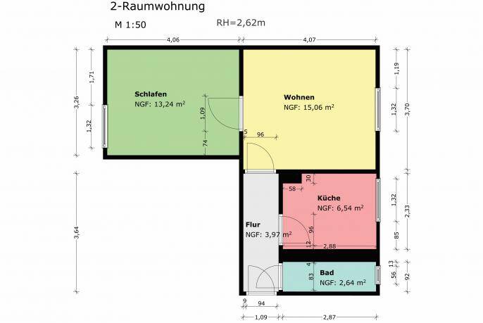 Etagenwohnung Oschersleben - 2 Zimmer, 43 m&sup2;, 250&euro; | Angebot:26799463