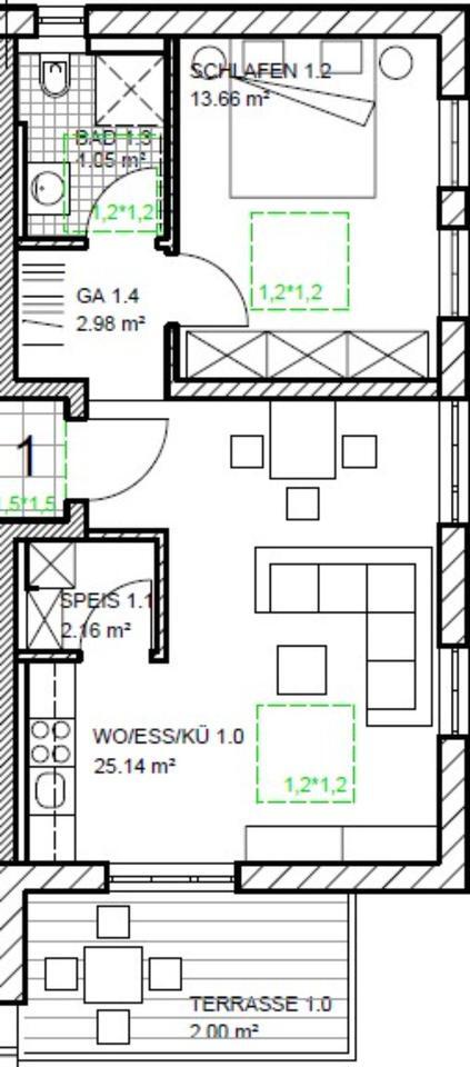2 Zimmer Wohnung 50qm, zur Miete - Erstbezug