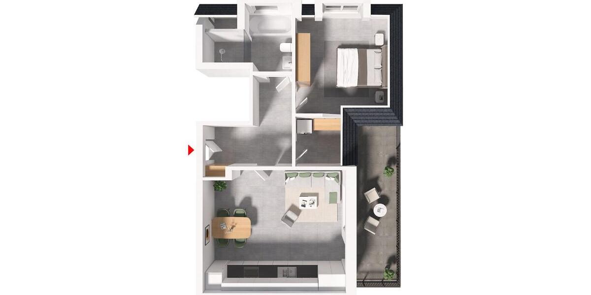 Dachgeschoßwohnung Lotte - 2 Zimmer, 68 m&sup2;, 1.089&euro; | Angebot:24247076