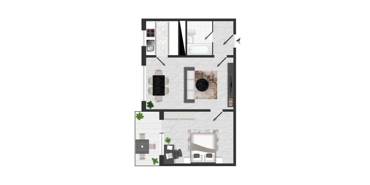 Etagenwohnung Magdeburg Barleber See - 2 Zimmer, 51 m&sup2;, 365&euro; | Angebot:26199620