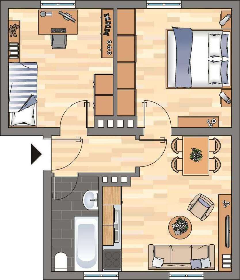 Wohnung zum Mieten in Wilhelmshaven 359 € 48.53 m²