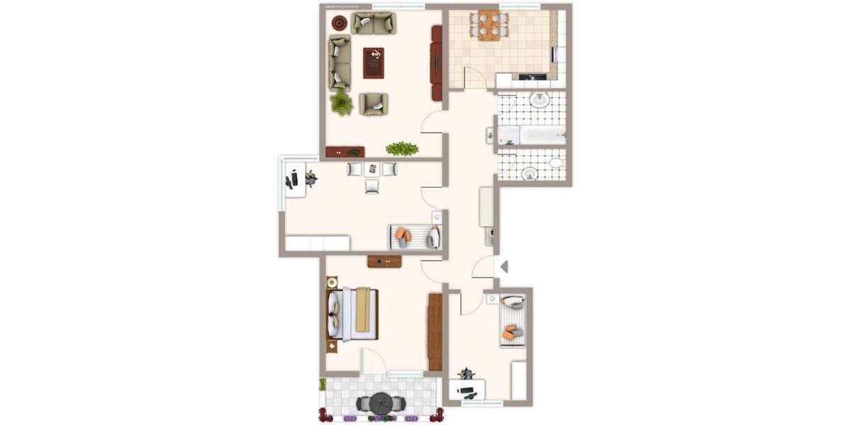 Etagenwohnung Mönchengladbach Bonnenbroich-Geneicken - 4 Zimmer, 73 m&sup2;, 719&euro; | Angebot:27020882