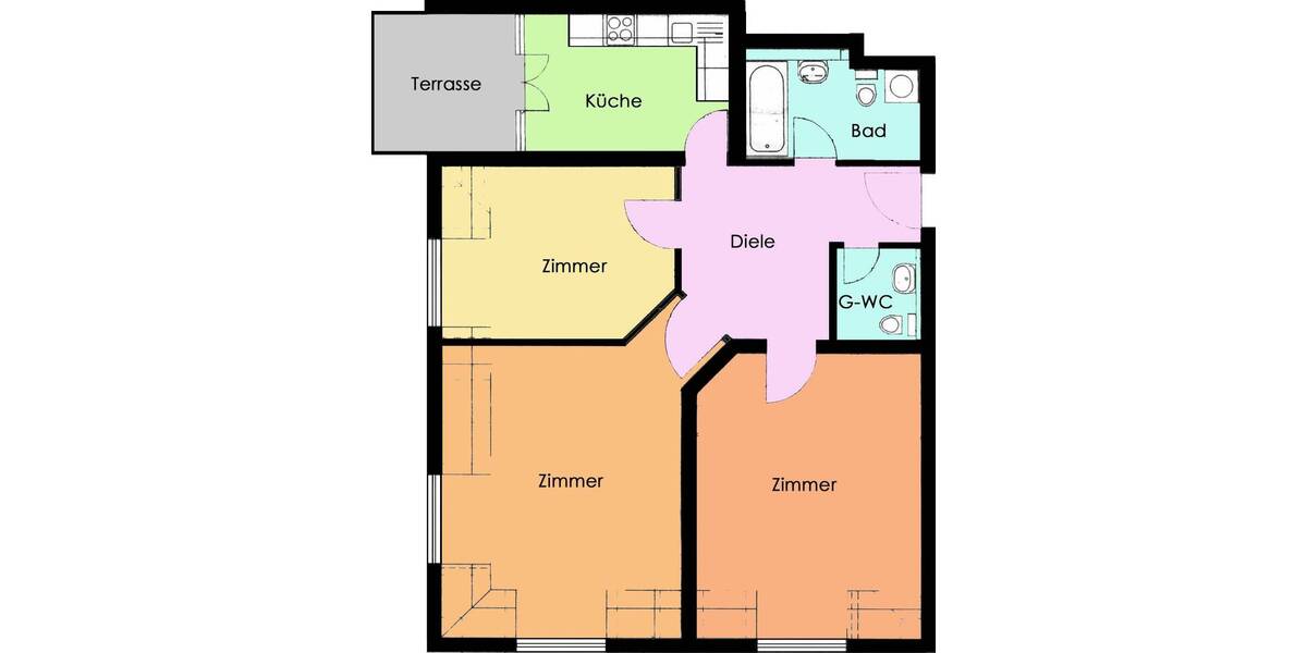 Etagenwohnung Schipkau Meuro - 3 Zimmer, 81 m&sup2;, 475&euro; | Angebot:25704046