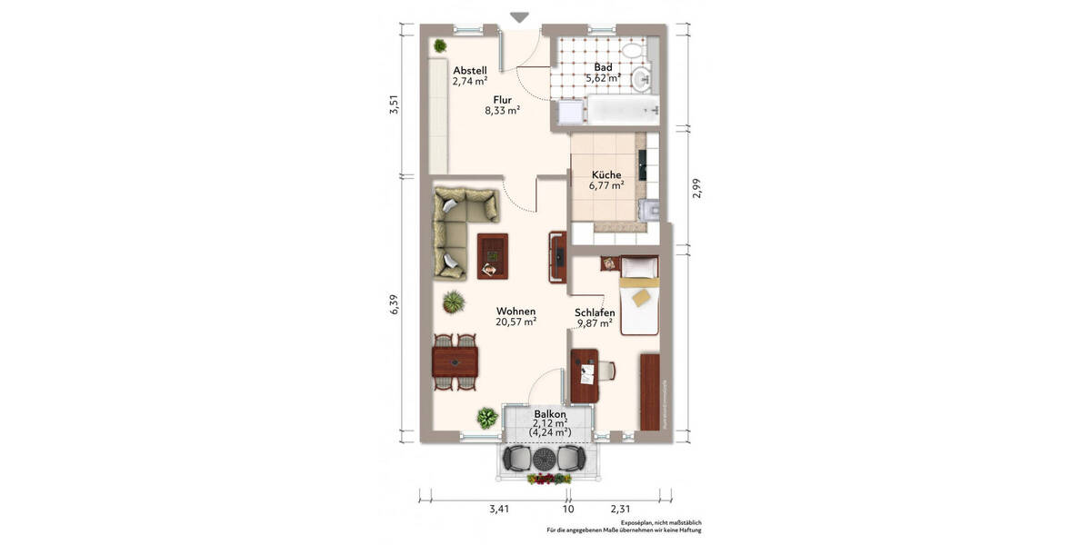 Etagenwohnung Bautzen Nadelwitz - 2 Zimmer, 56 m&sup2;, 337&euro; | Angebot:26799427