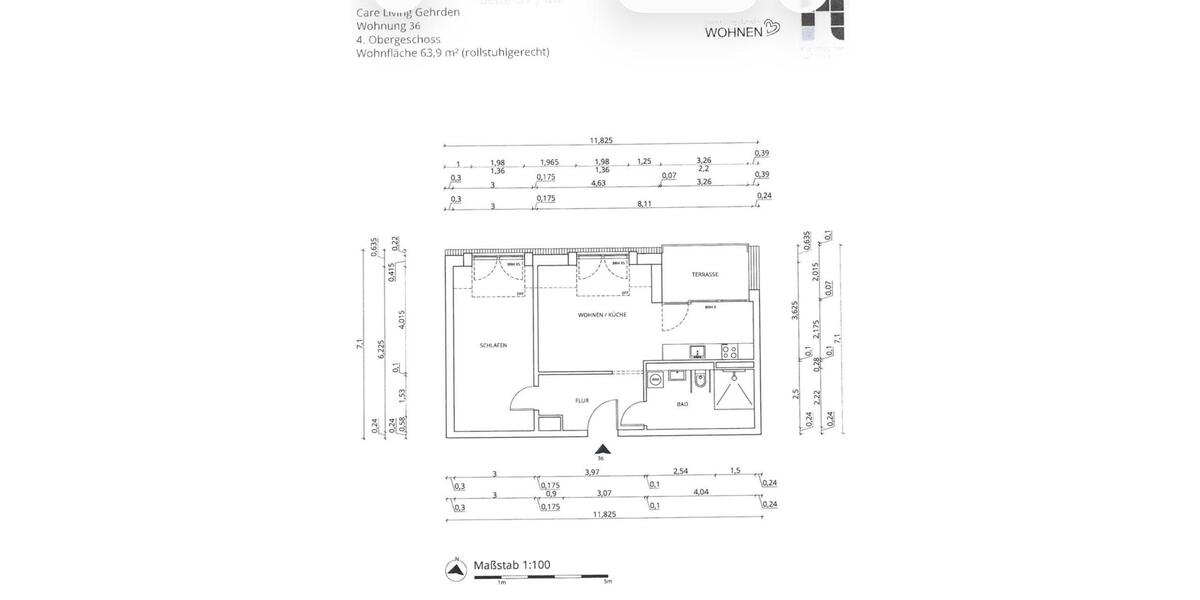 Etagenwohnung Gehrden - 2 Zimmer, 64 m&sup2;, 1.200&euro; | Angebot:24360489