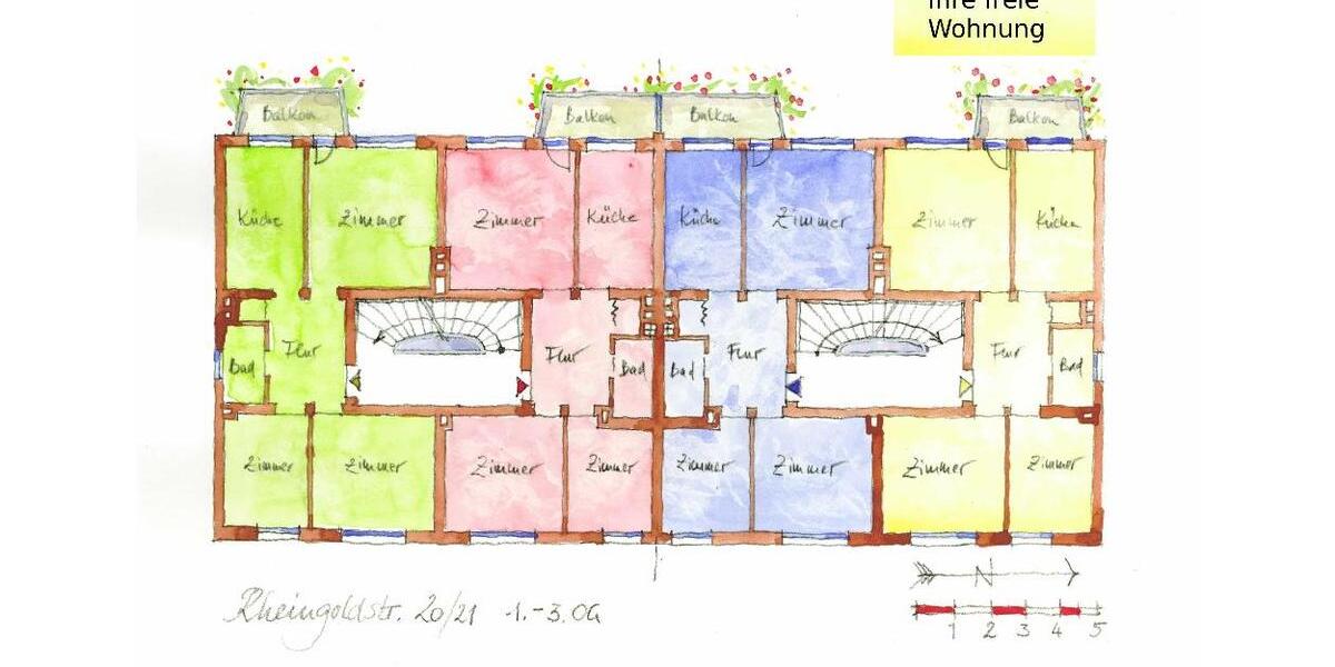 Etagenwohnung Braunschweig Lehndorf-Watenbüttel - 3 Zimmer, 53 m&sup2;, 324&euro; | Angebot:26297103