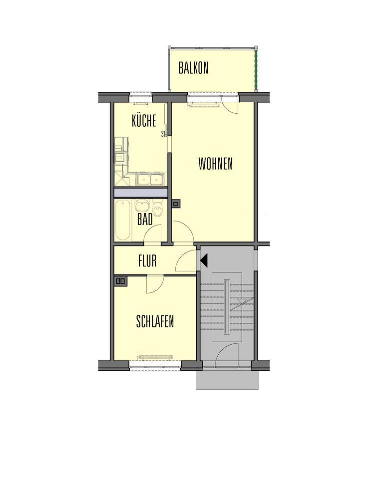 Helle und geräumige 2-Zimmer Wohnung mit großem Balkon! zimmer