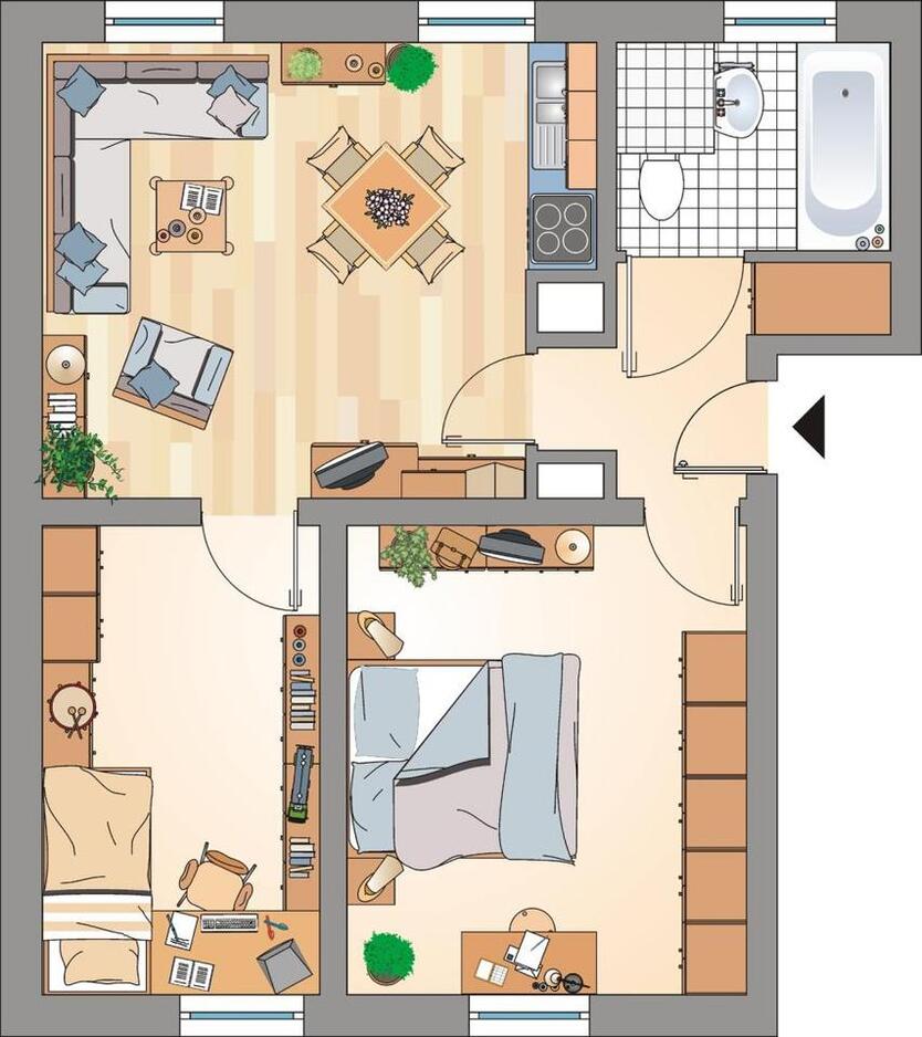 Erdgeschoss Wohnung in Zentraler Lage aber doch im grünen zimmer