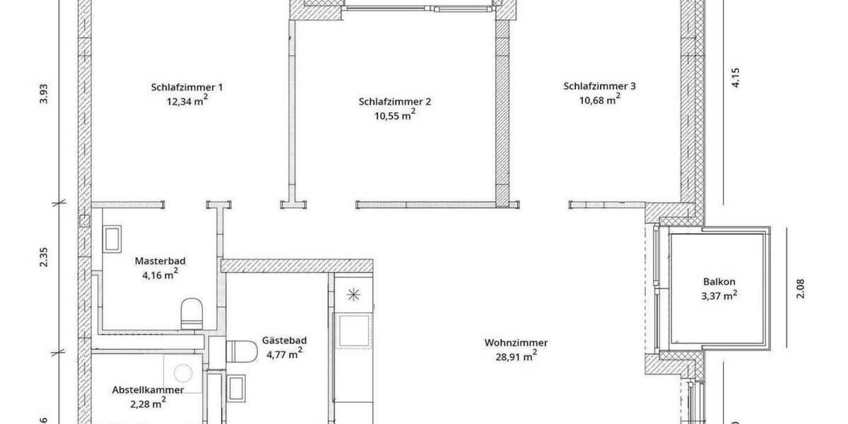 Etagenwohnung Berlin Spandau - 4 Zimmer, 81 m&sup2;, 1.788&euro; | Angebot:25213804