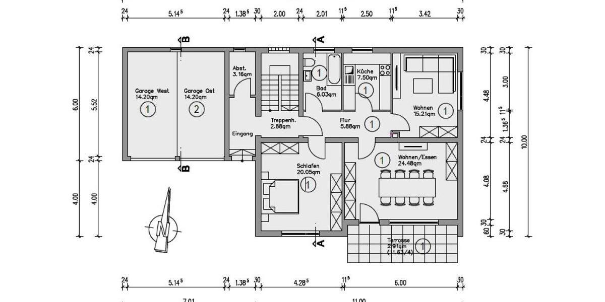 Erdgeschoßwohnung Roßbach - 3 Zimmer, 81 m&sup2;, 620&euro; | Angebot:26585557