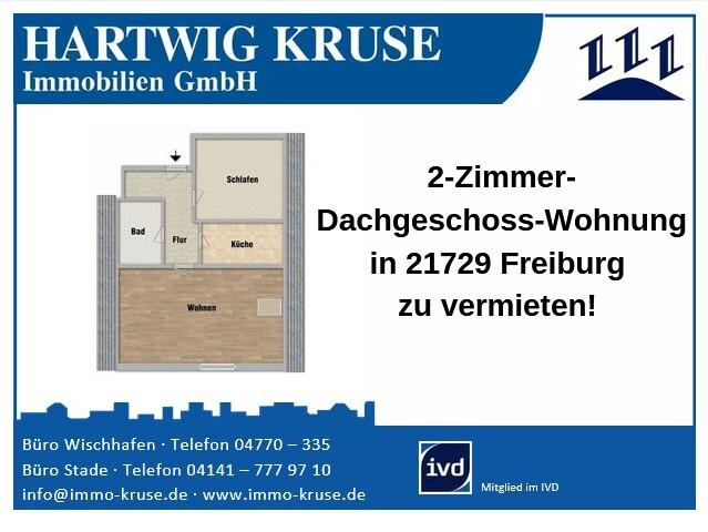 Dachgeschoßwohnung Freiburg (Elbe) - 2 Zimmer, 48 m&sup2;, 350&euro; | Angebot:26277670