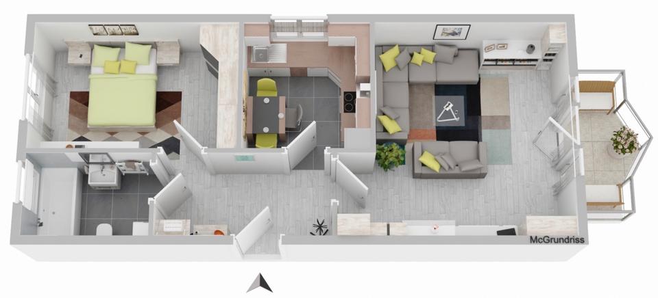 Erdgeschoßwohnung Waldsassen - 2 Zimmer, 57 m&sup2;, 475&euro; | Angebot:26537144