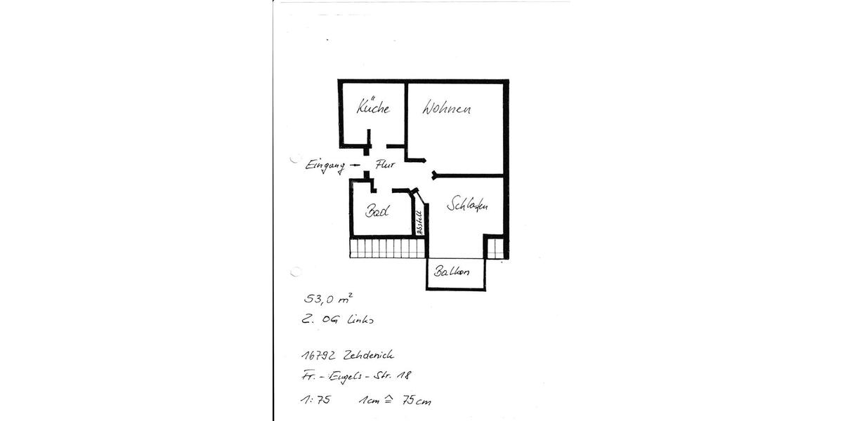 Dachgeschoßwohnung Zehdenick - 2 Zimmer, 53 m&sup2;, 469&euro; | Angebot:25264280