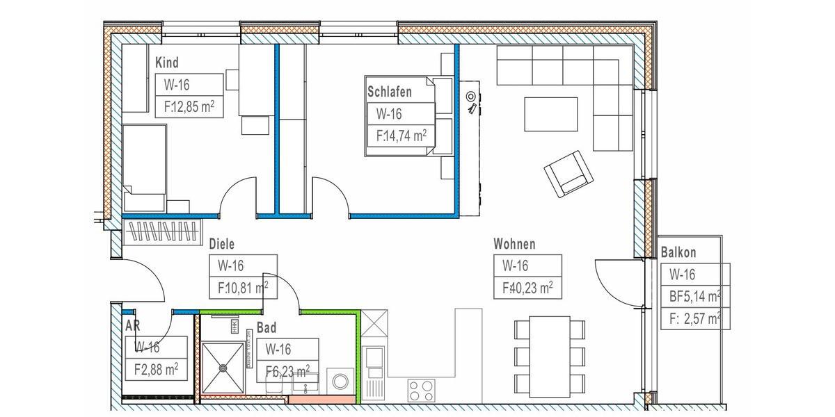 Etagenwohnung Marktoberdorf - 3 Zimmer, 90 m&sup2;, 1.484&euro; | Angebot:24980495