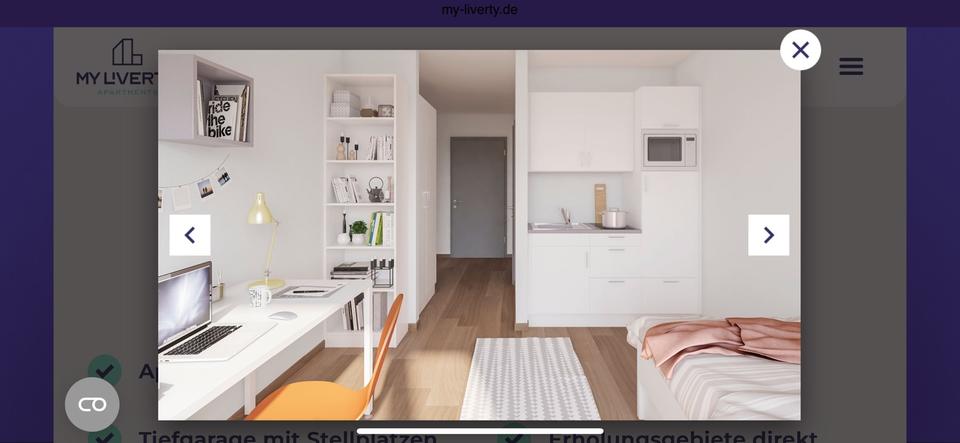 Etagenwohnung Potsdam - 1 Zimmer, 22 m&sup2;, 800&euro; | Angebot:26284405