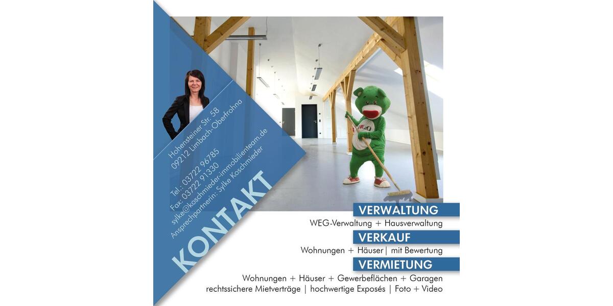 Dachgeschoßwohnung Limbach-Oberfrohna Oberfrohna - 2.5 Zimmer, 57 m&sup2;, 340&euro; | Angebot:26131610