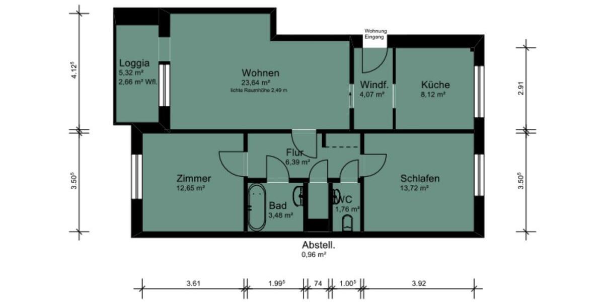 Dachgeschoßwohnung Bremen Vegesack - 3 Zimmer, 75 m&sup2;, 900&euro; | Angebot:26036638