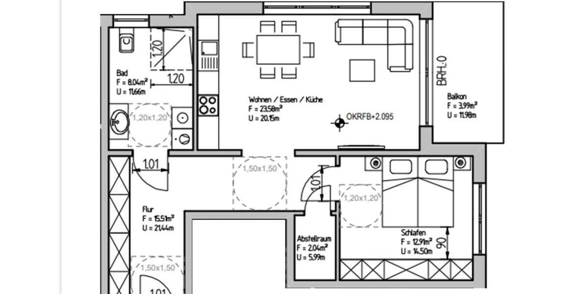 Etagenwohnung Bad Soden-Salmünster Salmünster - 2 Zimmer, 56 m&sup2;, 785&euro; | Angebot:26013343