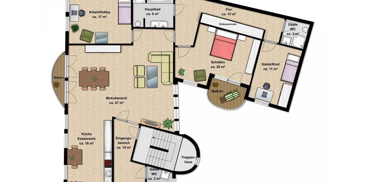 Etagenwohnung Strausberg - 4 Zimmer, 152 m&sup2;, 1.749&euro; | Angebot:23818039