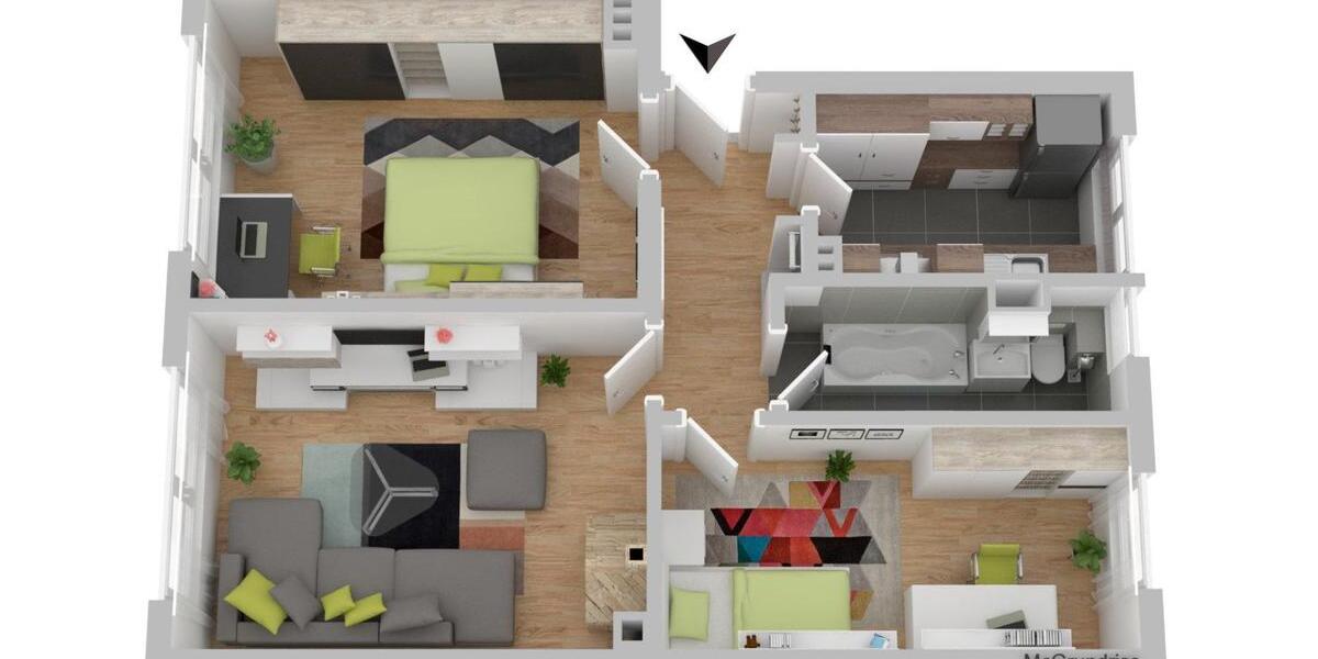 Etagenwohnung Egeln - 3 Zimmer, 57 m&sup2;, 599&euro; | Angebot:20441230