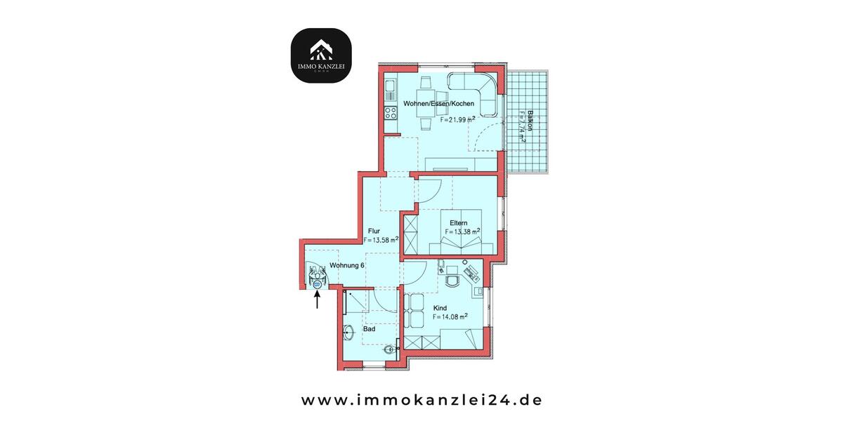 Etagenwohnung Appenweier - 3 Zimmer, 73 m&sup2;, 990&euro; | Angebot:25991612