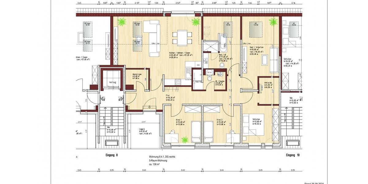 Dachgeschoßwohnung Aschersleben - 5 Zimmer, 138 m&sup2;, 1.888&euro; | Angebot:26556574