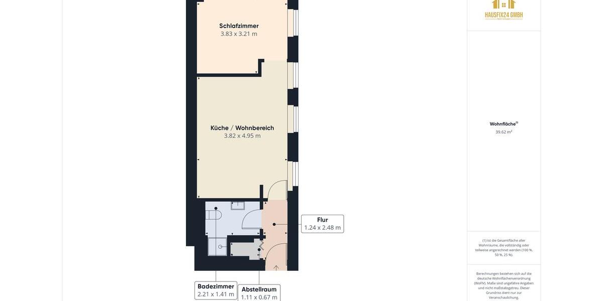 Etagenwohnung Magdeburg - 2 Zimmer, 40 m&sup2;, 380&euro; | Angebot:26299828