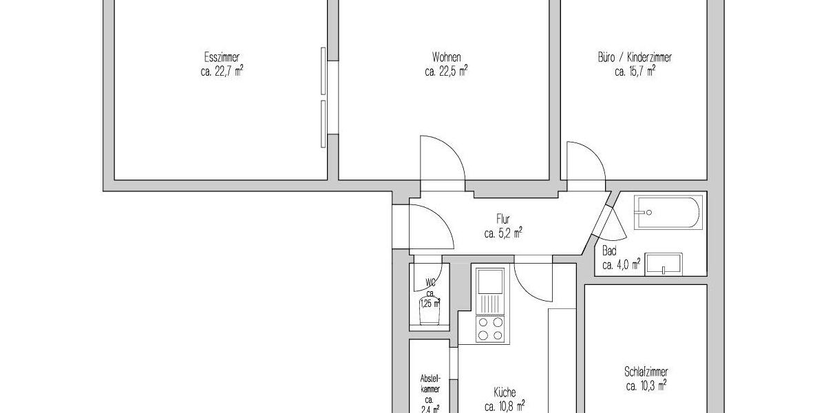 Etagenwohnung Wittenberg Lutherstadt - 4 Zimmer, 95 m&sup2;, 760&euro; | Angebot:26042376