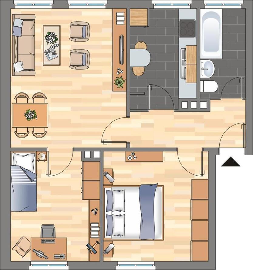 3-Zimmer-Wohnung mit EBK in Wilhelmshaven City