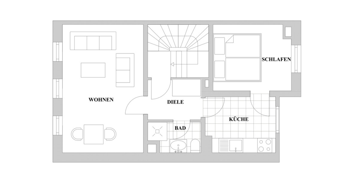 Etagenwohnung Düsseldorf Altstadt - 2 Zimmer, 39 m&sup2;, 995&euro; | Angebot:24758165