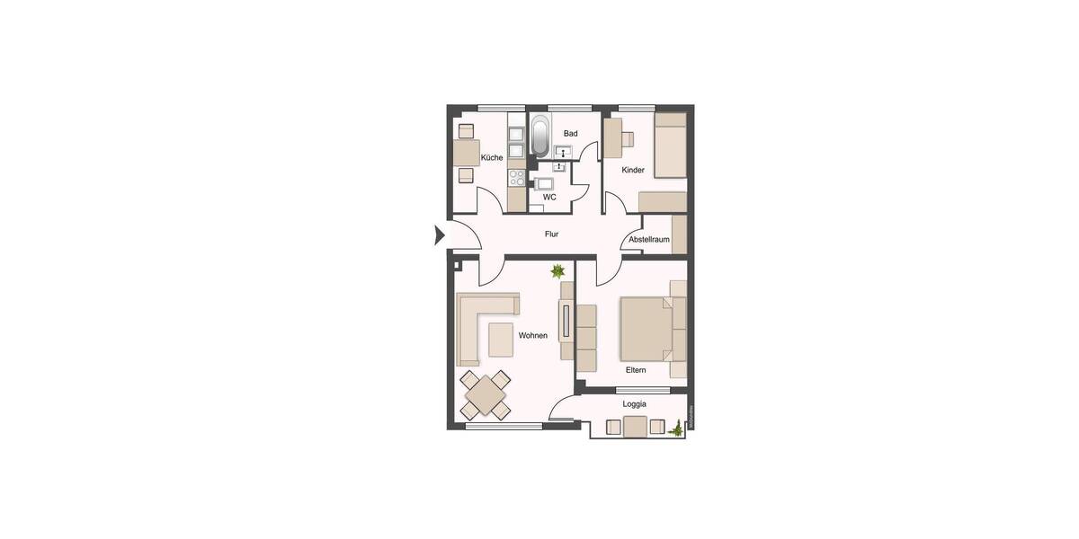 Etagenwohnung Korbach - 3 Zimmer, 67 m&sup2;, 441&euro; | Angebot:26643573