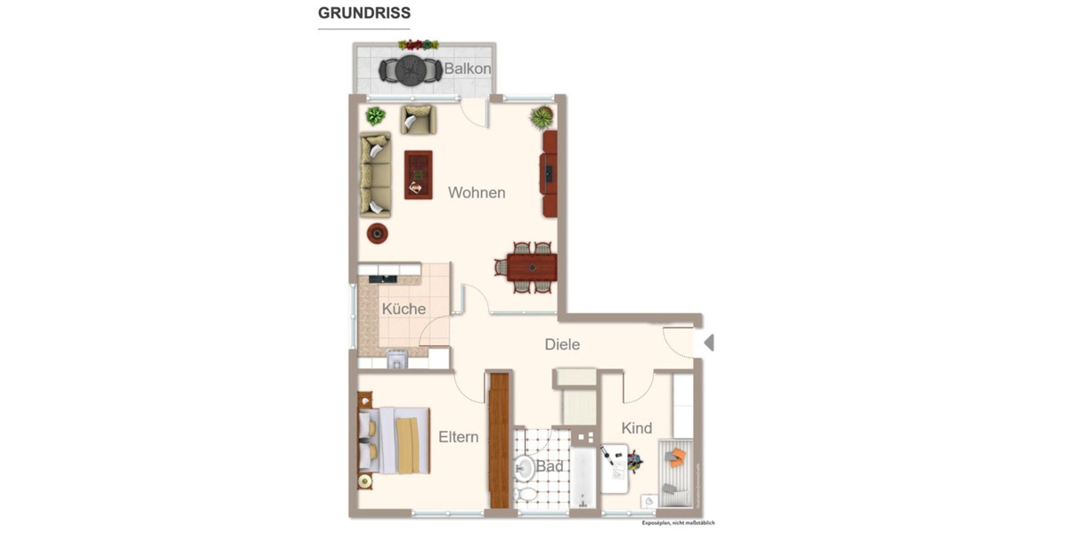 Etagenwohnung Leverkusen - 3 Zimmer, 82 m&sup2;, 1.200&euro; | Angebot:24655500