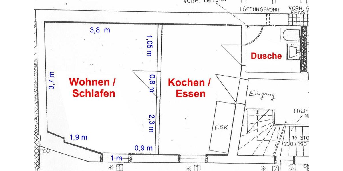 Erdgeschoßwohnung Stadtroda - 1 Zimmer, 30 m&sup2;, 250&euro; | Angebot:27628939