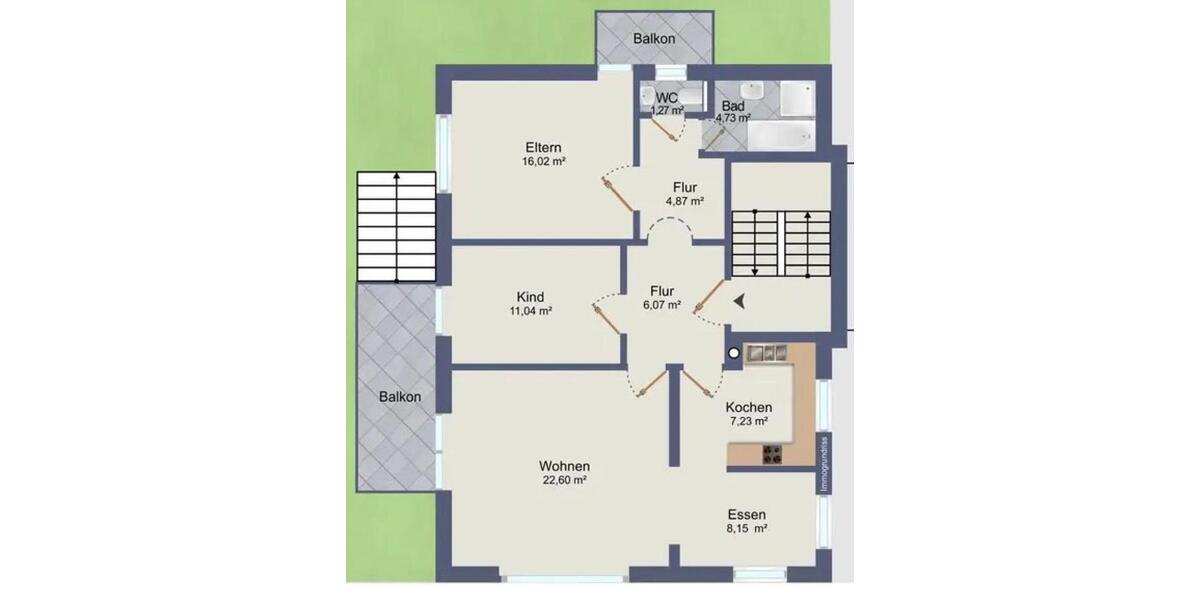 Etagenwohnung Stuttgart Luginsland - 5 Zimmer, 110 m&sup2;, 1.150&euro; | Angebot:25304431