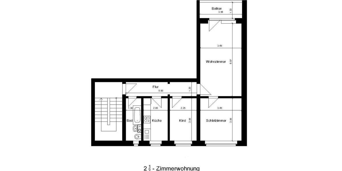 Etagenwohnung Mölln - 2 Zimmer, 52 m&sup2;, 317&euro; | Angebot:24577317
