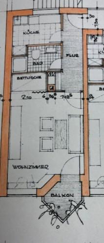 Etagenwohnung Krefeld Gartenstadt - 1 Zimmer, 38 m&sup2;, 380&euro; | Angebot:24704711