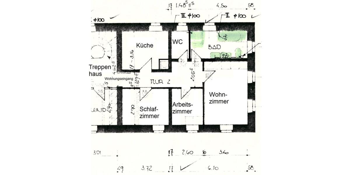 Etagenwohnung Wunsiedel - 3 Zimmer, 71 m&sup2;, 490&euro; | Angebot:25881493