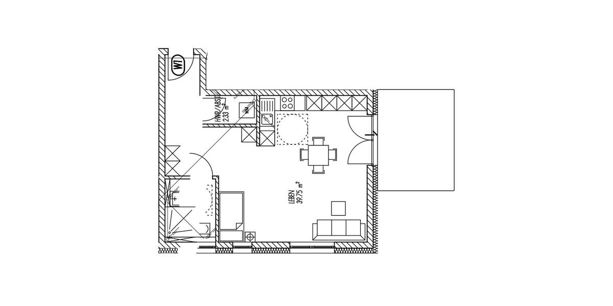 Erdgeschoßwohnung Cham - 1 Zimmer, 47 m&sup2;, 500&euro; | Angebot:26331957