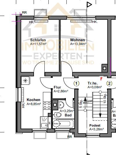 Erdgeschoßwohnung Boxberg - 2 Zimmer, 40 m&sup2;, 295&euro; | Angebot:25974624
