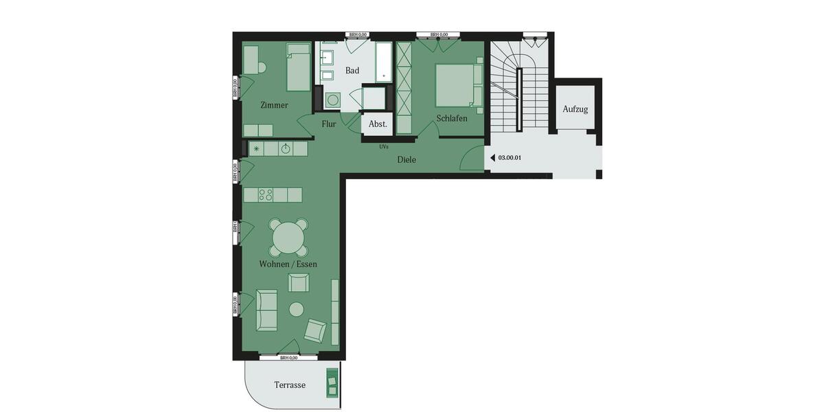 Erdgeschoßwohnung Mühlheim am Main - 3 Zimmer, 84 m&sup2;, 1.395&euro; | Angebot:23357483