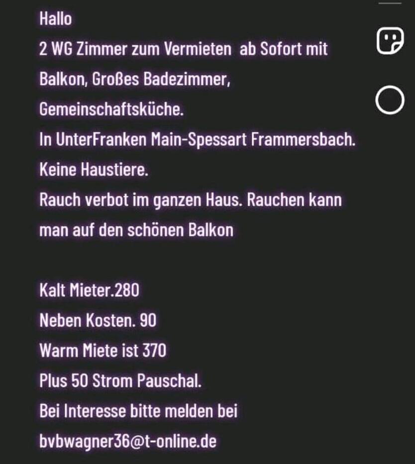 2 Wg Zimmer Günstig ab Sofort zu Vermieten