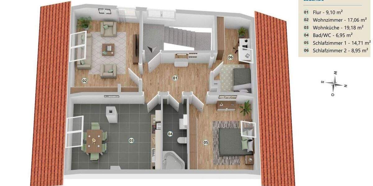Etagenwohnung Detzem - 5 Zimmer, 78 m&sup2;, 750&euro; | Angebot:25755244