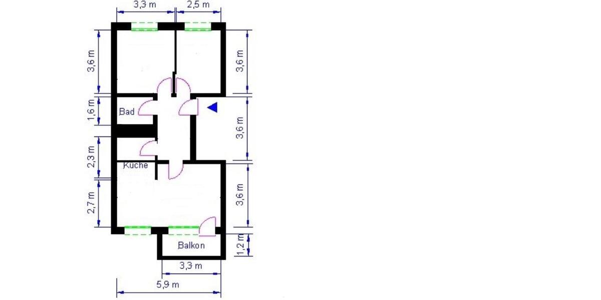 Etagenwohnung Magdeburg Großer Silberberg - 3 Zimmer, 56 m&sup2;, 420&euro; | Angebot:26262181