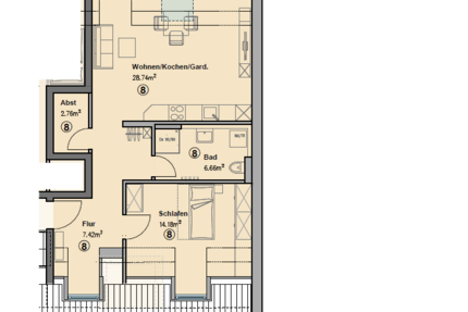 Wohnung Augsburg - 2 Zimmer, 60 m&sup2;, 1.200&euro; | Angebot:26897272