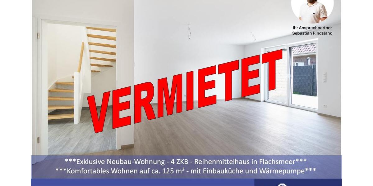 ***Exklusive Neubau-Wohnung - 4 ZKB - Reihenmittelhaus in Flachsmeer*** 4 zimmer