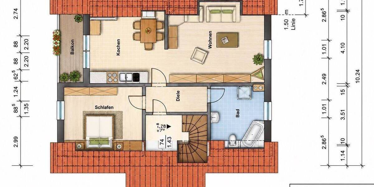 Etagenwohnung Gornsdorf - 2 Zimmer, 63 m&sup2;, 450&euro; | Angebot:26786868