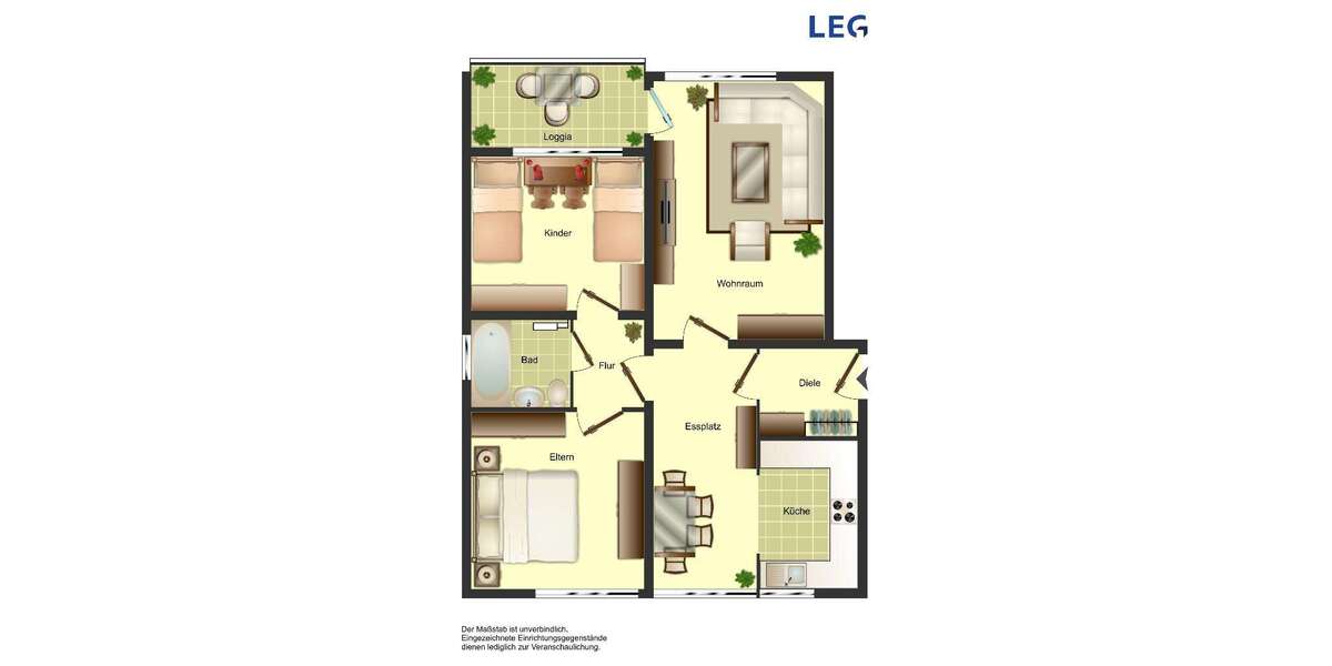 Etagenwohnung Wuppertal Gemarkung Langerfeld - 3 Zimmer, 69 m&sup2;, 649&euro; | Angebot:25157810