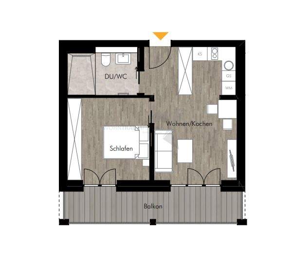 Etagenwohnung Chemnitz Rabenstein - 2 Zimmer, 45 m&sup2;, 655&euro; | Angebot:24450910