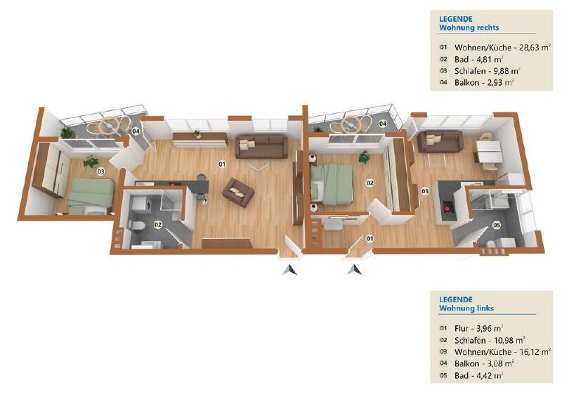 Etagenwohnung Minden Innenstadt - 2 Zimmer, 39 m&sup2;, 425&euro; | Angebot:26256856